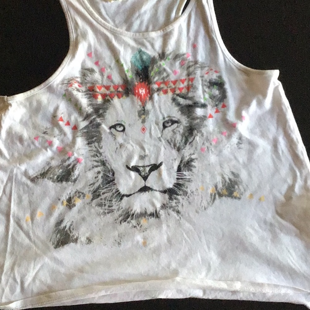 White lion design tank top